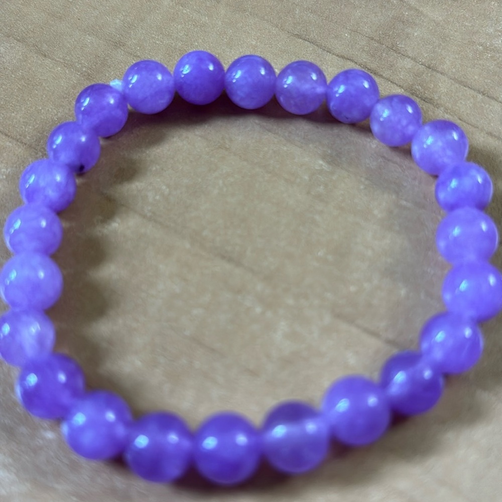 #059 Light Purple Jade Amethyst Bracelet 8mm